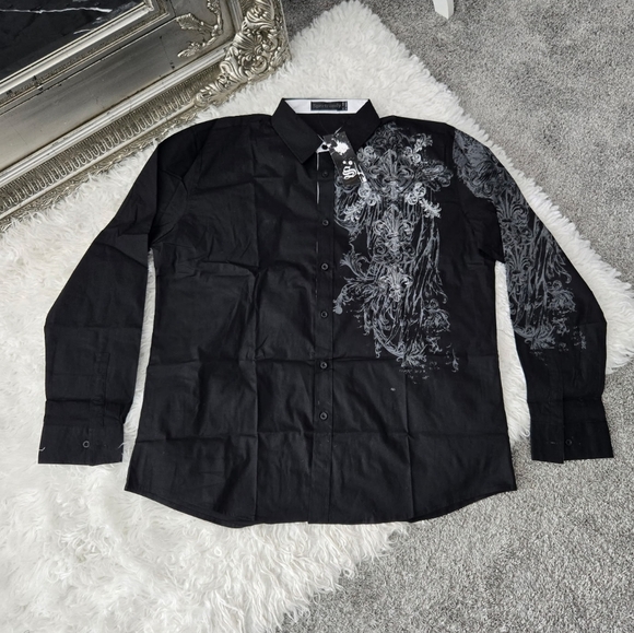 Sportrendy Mens Slim Fit Casual Long Sleeve Button Down Shirt. Size XXL. New. - Picture 1 of 7